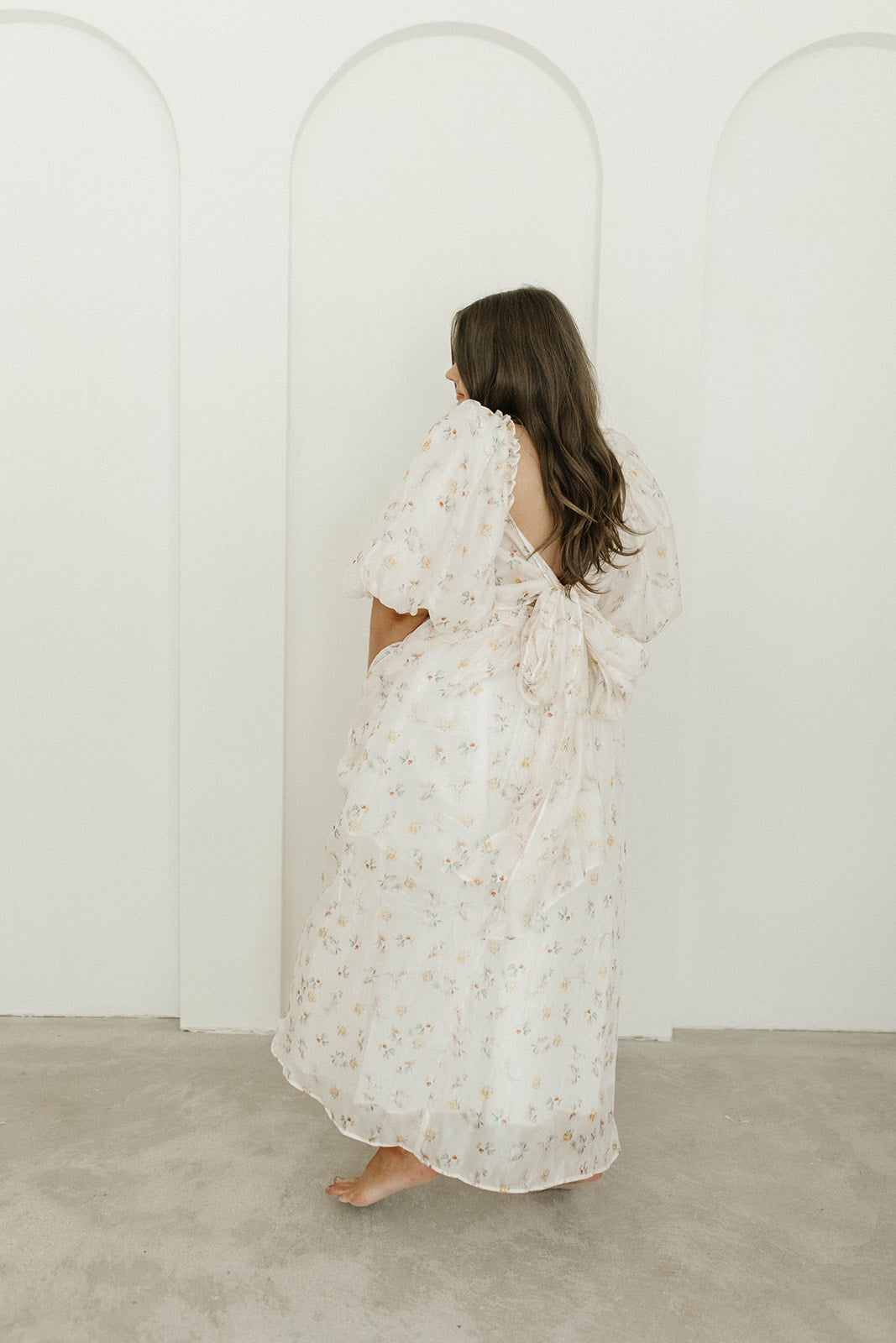 Melody Maxi Dress with Pleats & Bow Detail - Yellow Rose Floral Print | Bump Friendly Maternity Dress | Inclusive Sizing S-3XL | Perfect for Weddings, Baby Showers & Summer Vacations