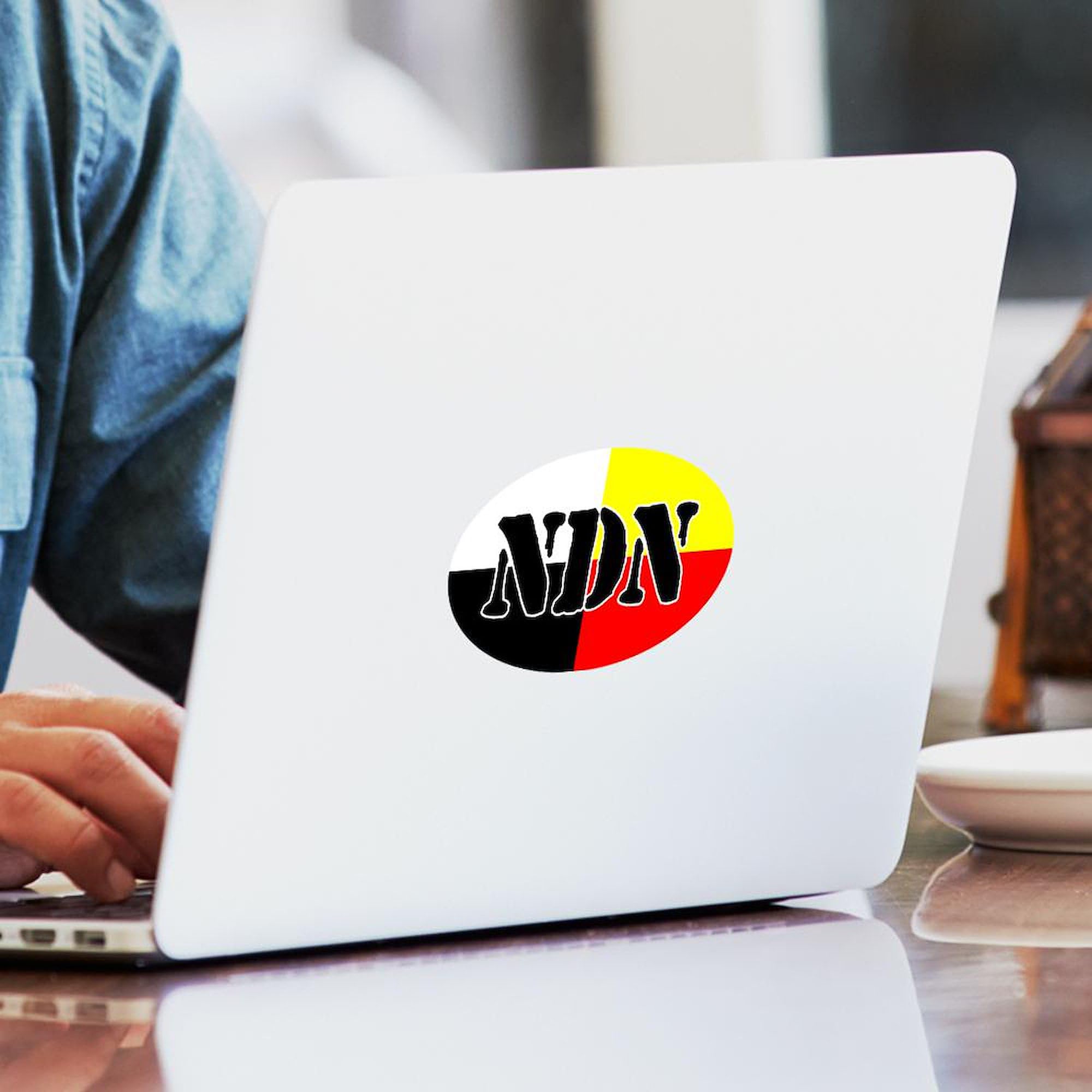 NDN Oval Car Bumper Sticker - Durable Vinyl Decal for Vehicles