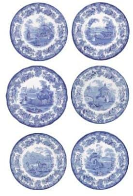 Spode Blue Room Collection Dinner Plates Set of 6 | 10.5-Inch Fine Bone China Plates for Dinner, Salad, Pasta & Appetizers | Microwave & Dishwasher Safe | Made in England | Zoological Pattern | Elegant Table Setting for Holidays & Dinner Parties