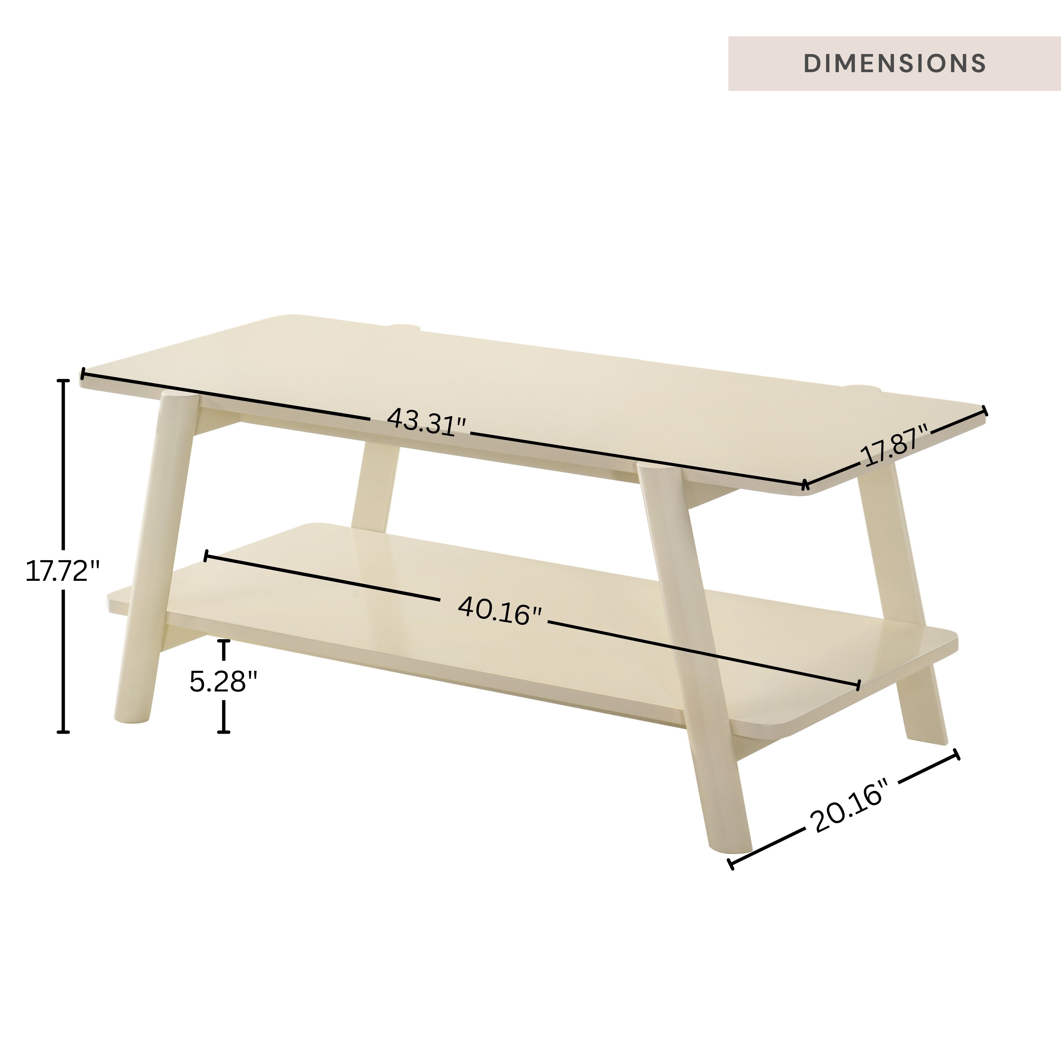 Mid Century Modern Roundhill Furniture Metz Wood Shelf Coffee Table - Stylish Living Room Accent for Books & Decor