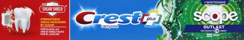 Crest +X 40mm Outlast Complete Whitening Toothpaste, Mint Flavor, 5.4 Oz (Pack of 2) - Long-Lasting Freshness for Brighter Teeth - Perfect for Daily Oral Care & Travel