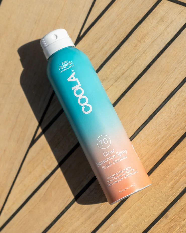 SPF 50 Clear Sunscreen Spray with Peach Blossom Scent - Lightweight, Non-Greasy Sun Protection for Face & Body - Perfect for Beach, Pool & Outdoor Activities