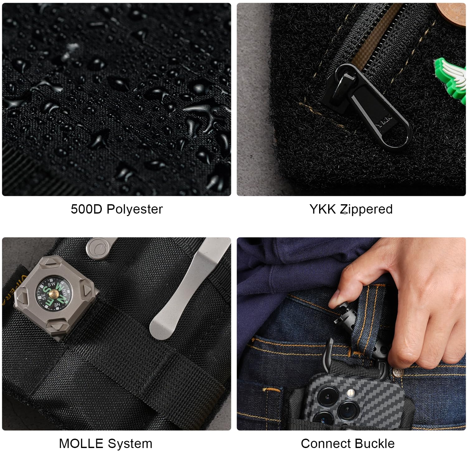Viperade VE23/24/25 EDC Organizer - Tactical Gear Pouch for Men, Multitool & DIY Patch Pocket Organizer - Perfect for Everyday Carry, Camping, Hiking & Outdoor Adventures