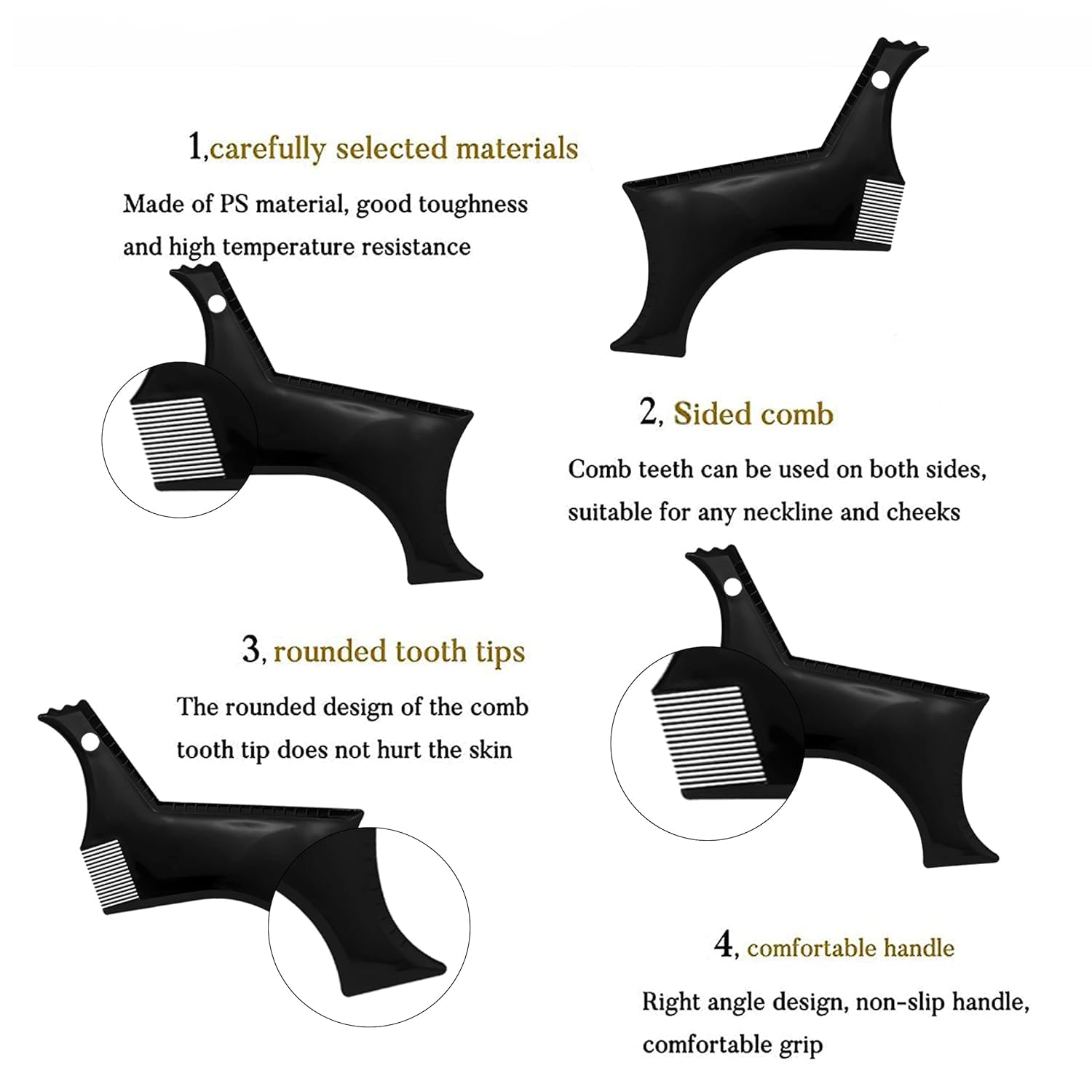 Professional Beard Shaping Tool for Men - Precision Trimmer for Perfect Lines & Symmetry | Salon-Grade Grooming Accessories | Ideal for Home & Barber Shop Use