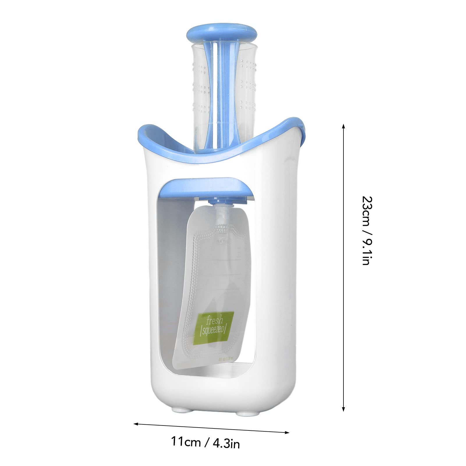 Baby Food Squeeze Station - Reusable Pouch Filler for Homemade Purees | 10 BPA-Free Squeeze Bags Included | Perfect for Making Fresh Fruit Purees, Yogurt & Baby Food at Home - Ideal for Busy Parents & Healthy Snacks On-The-Go (Blue)