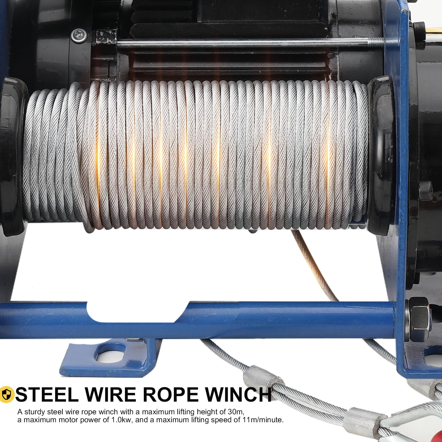 Electric Hoist Crane 110V - 200-400kg Capacity with 30m Wire Rope - Overhead Engine Lift & Micro Electric Winch for Garage, Workshop, and Industrial Use