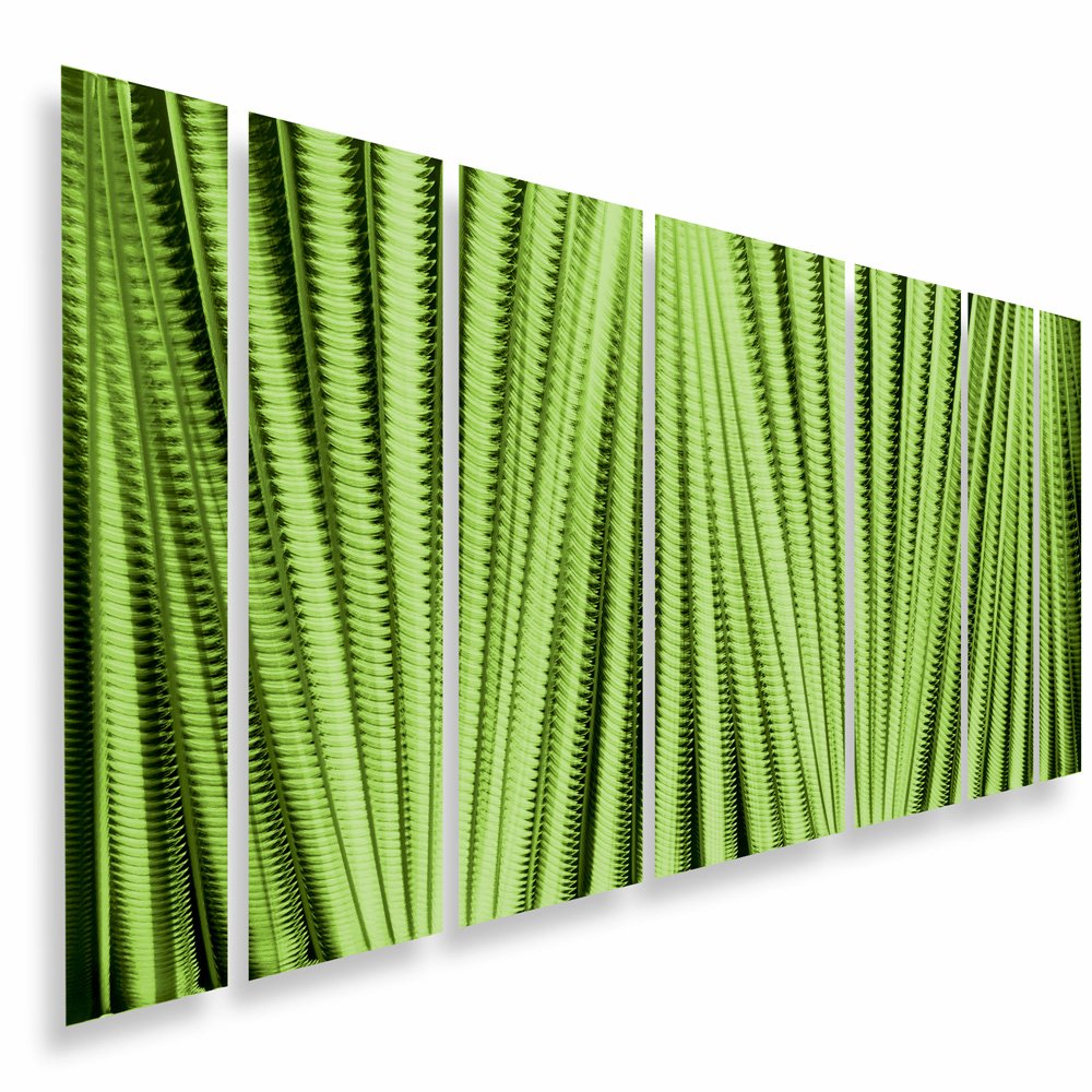 Large Green Metal Wall Art Decor - Modern Abstract Sculpture for Living Room, Bedroom, Office & Outdoor Spaces