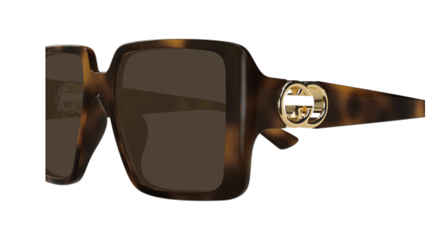Gucci GG1692S 002 Havana/Brown Oversized Square Women's Sunglasses - Luxury Designer Shades for Women, UV Protection, Fashionable Square Frame - Perfect for Beach, Driving & Outdoor Activities