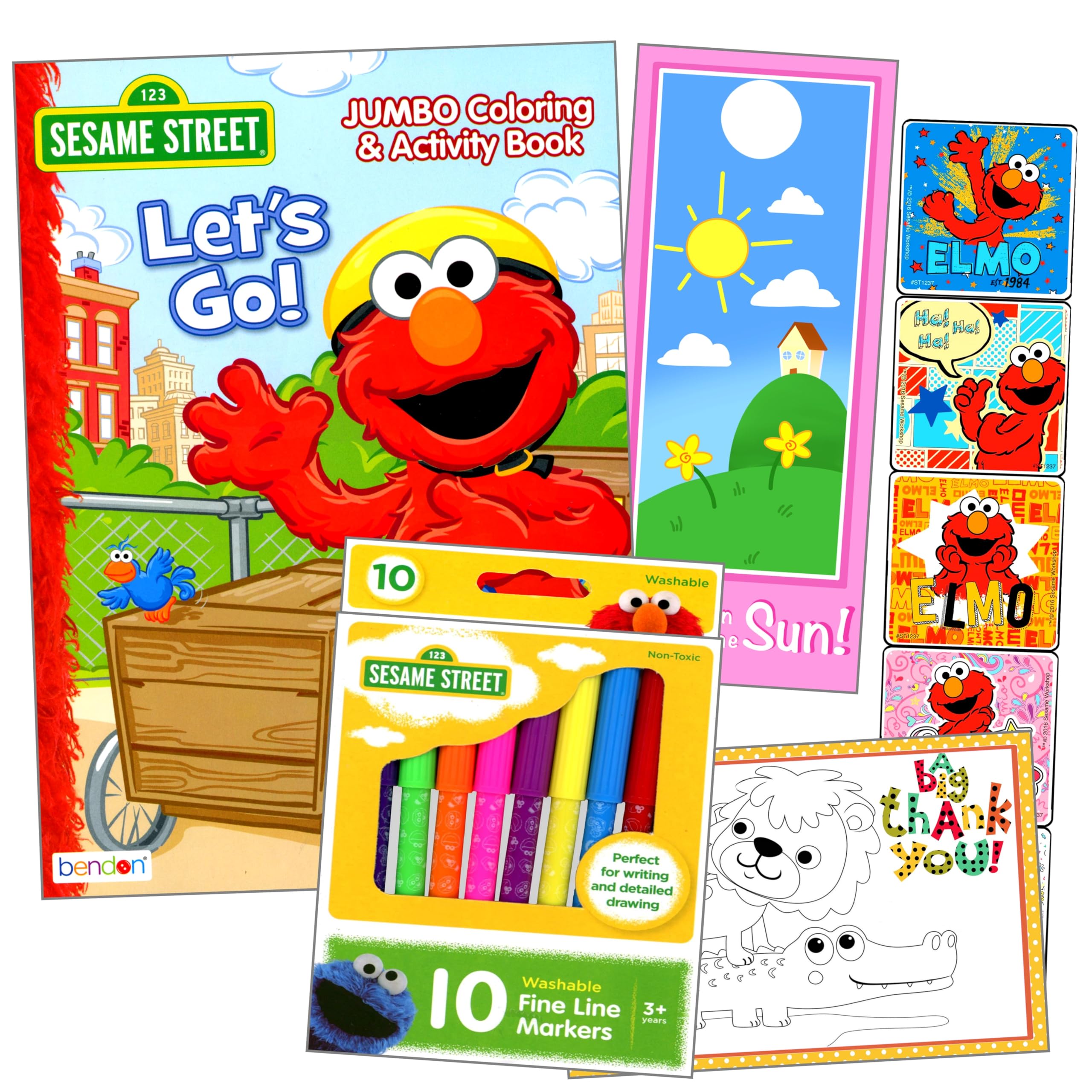 Elmo & Friends Sesame Street Coloring Book with 100+ Stickers - Fun Kids Activity Set for Learning & Creativity | Perfect for Preschool, Travel & Birthday Gifts