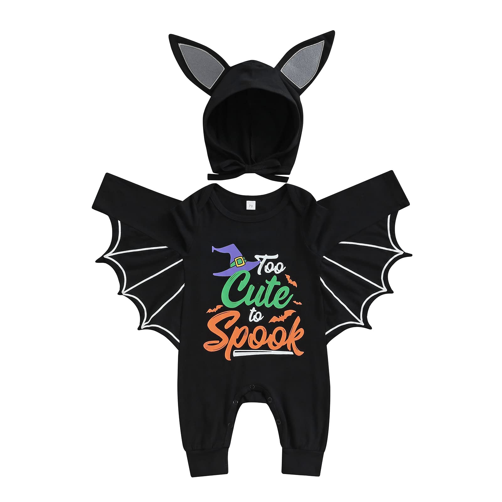 Unisex Baby Halloween Romper - Pumpkin & Bat Design Jumpsuit for Newborns & Infants | My 1st Halloween Outfit | Perfect for Halloween Parties, Photo Shoots & Trick-or-Treating