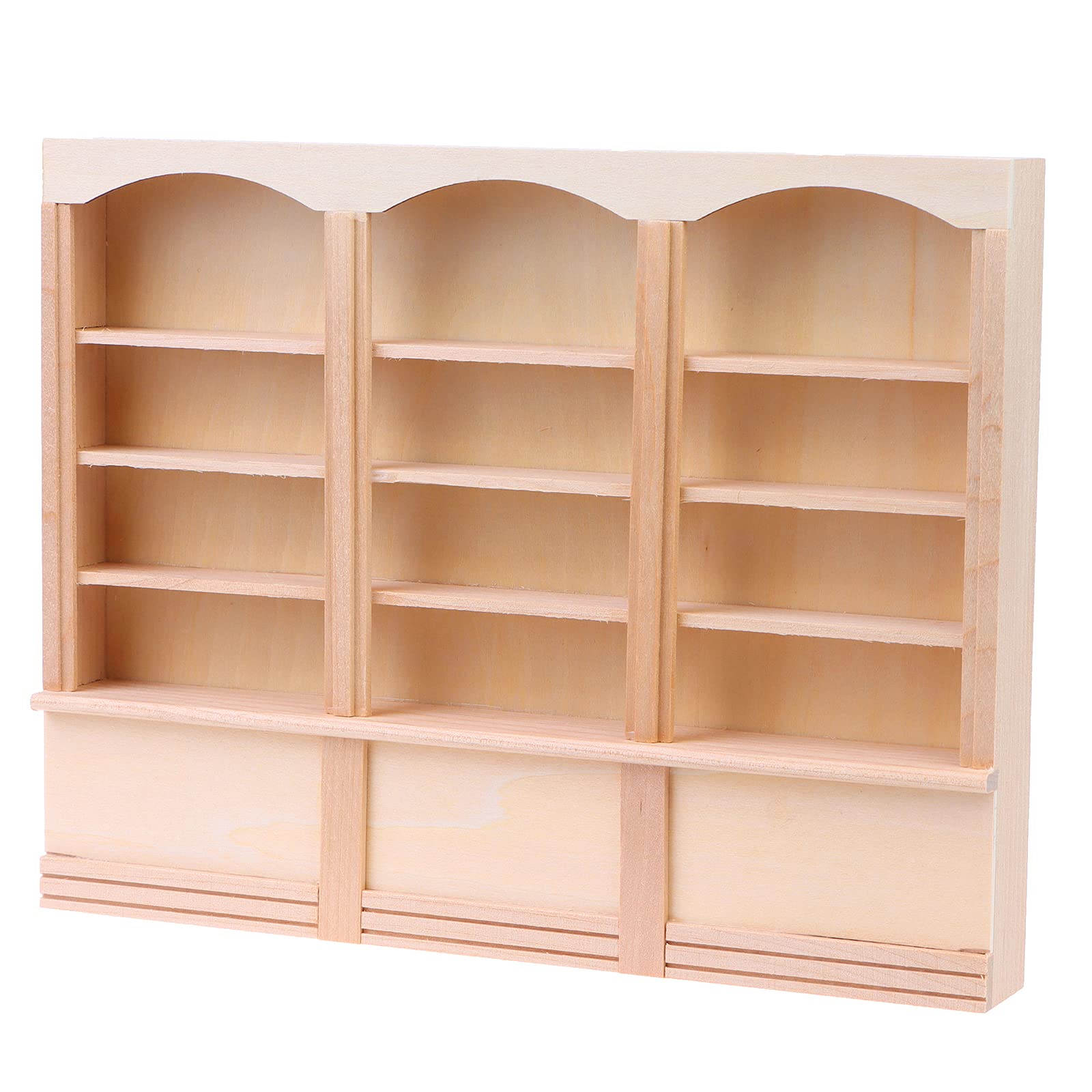 1:12 Scale Dollhouse Mini Bookcase Display Shelf - Wooden Bookshelf Locker for Doll House Decor & Furniture Accessories - Perfect for Dollhouse Bedroom, Living Room & Study Room Displays