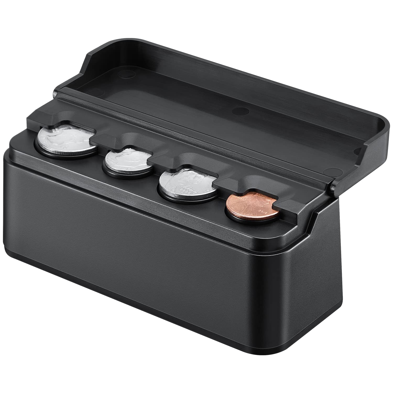 JOYTUTUS Universal Car Coin Holder - Black Change Organizer & Money Dispenser for Most Vehicles (1 Pack) - Perfect for Easy Access to Coins in Cars, Trucks & SUVs
