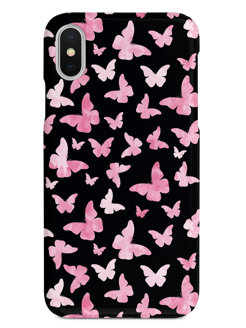 **Inspired Cases - iPhone Xs Max Case - 3D Textured Protective Cover for Apple iPhone Xs Max - Pink Butterflies & Black - Slim Fit, Shockproof, Anti-Scratch - Perfect for Daily Use, Travel & Outdoor Activities**