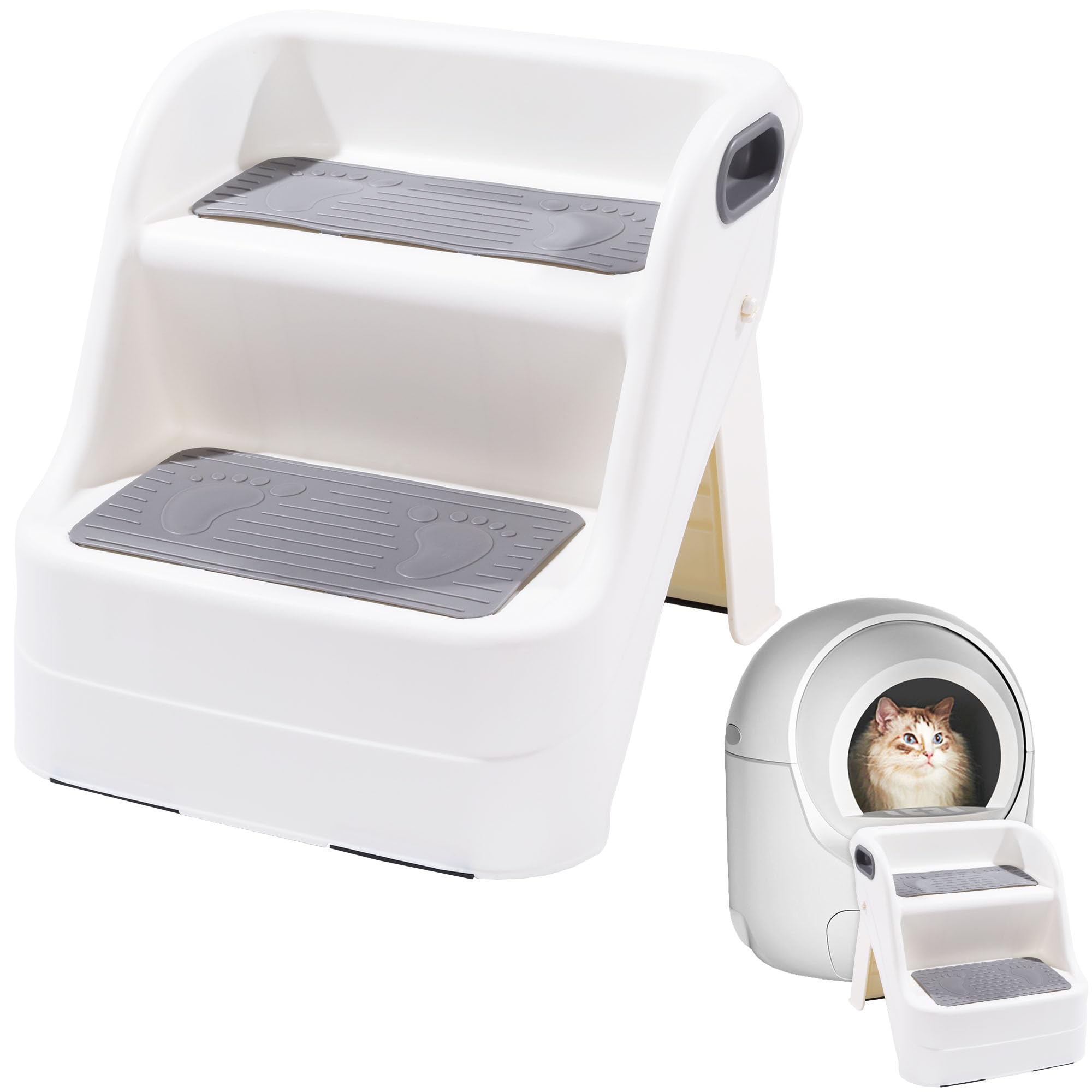 BALAPET Cat Ramp for Litter Box - Non-Slip Rubber Feet, Custom Fit for Automatic Cat Litter Boxes, Perfect for Small & Elderly Cats - Ideal for Easy Access to Litter Box in Homes & Apartments