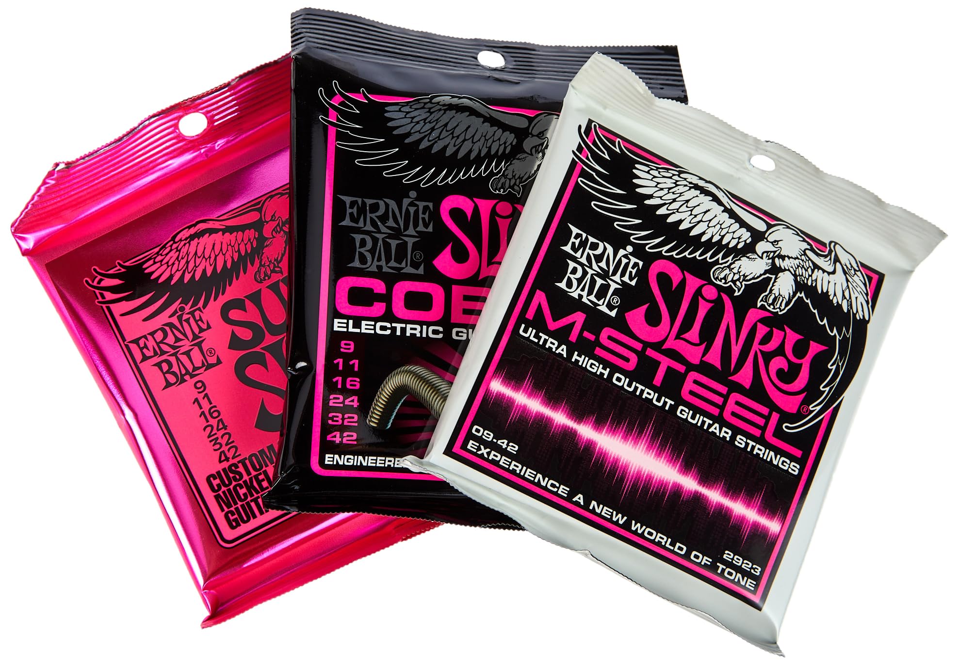 Ernie Ball Super Slinky Electric Guitar Strings 9-42 Gauge - Nickel Wound for Bright Tone & Longevity (Pack of 3) | Perfect for Rock, Blues & Studio Recording