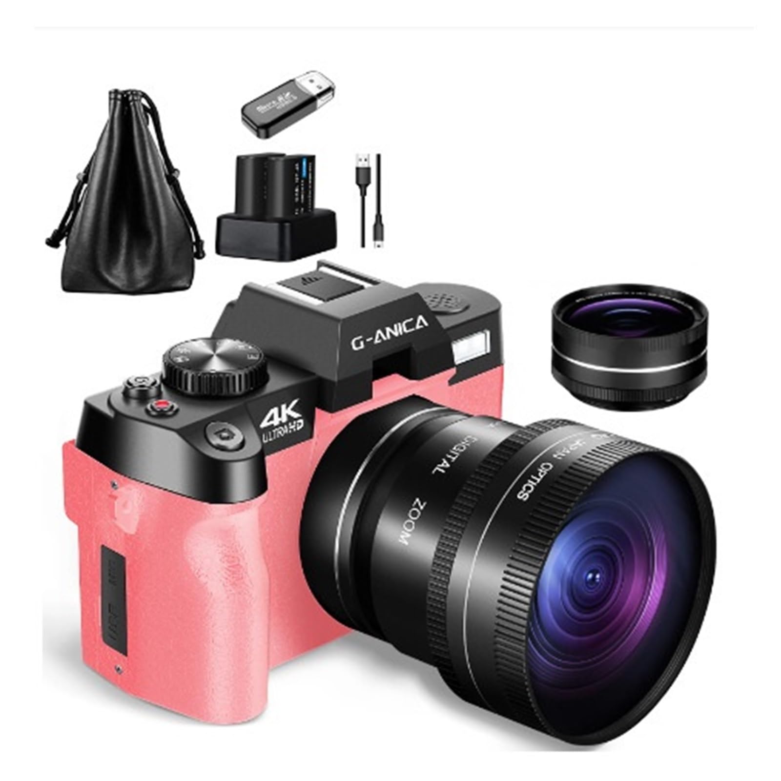 4K 48MP Digital Video Camera with 180° Flip Screen & 16X Zoom - Vlogging Camera for YouTube, Travel Vlogging, Photography (Includes 32GB SD Card & 4 Accessories) - Perfect for Content Creators, Beginners & Travel Enthusiasts