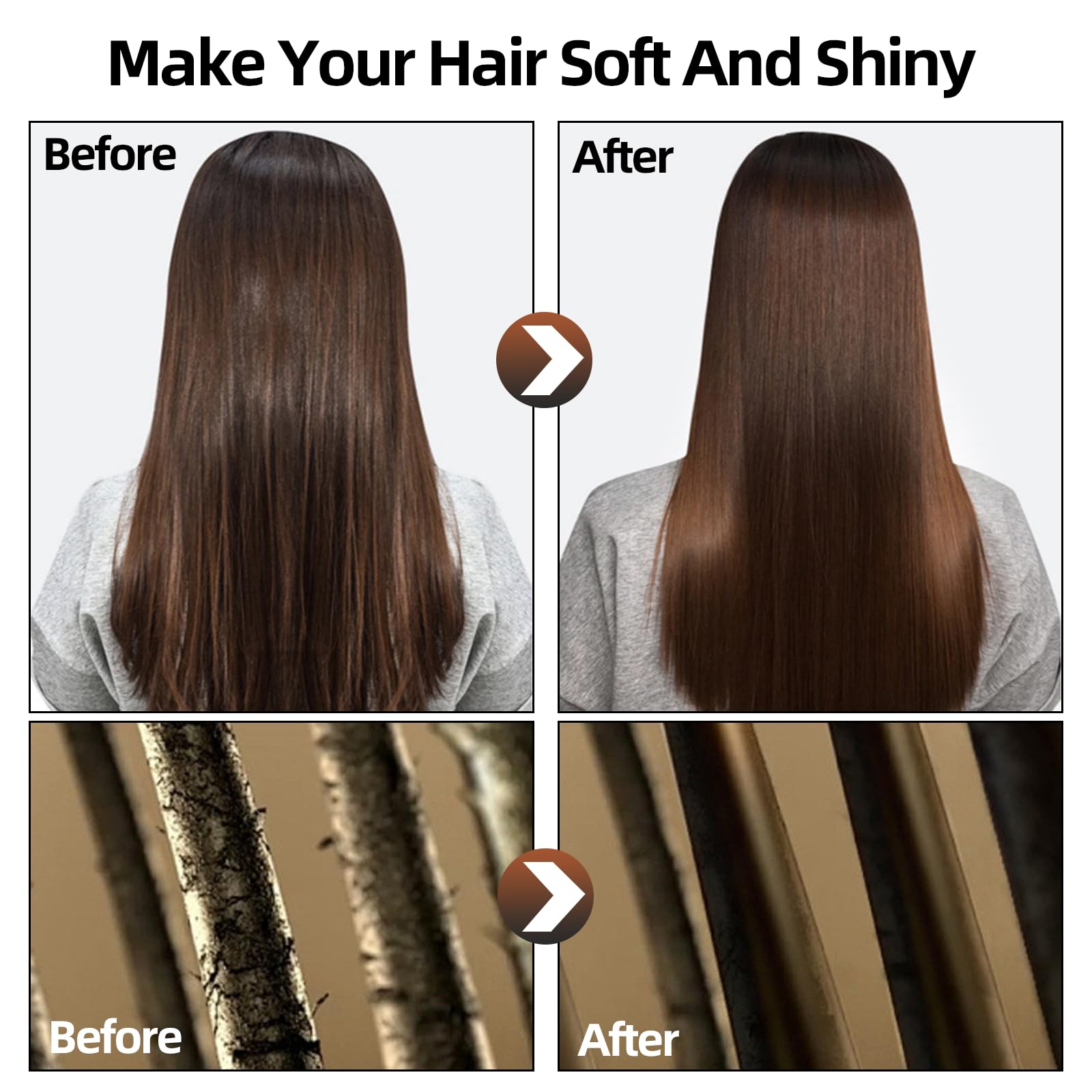 **Collagen Hydrating Hair Mask & Keratin Hair Serum - Natural Deep Conditioner for Dry, Frizzy Hair - Moisturizing Hair Oil for Split Ends & Styling - Keratin Styling Oil Capsules - Perfect for Damaged Hair Repair & Daily Hair Care**