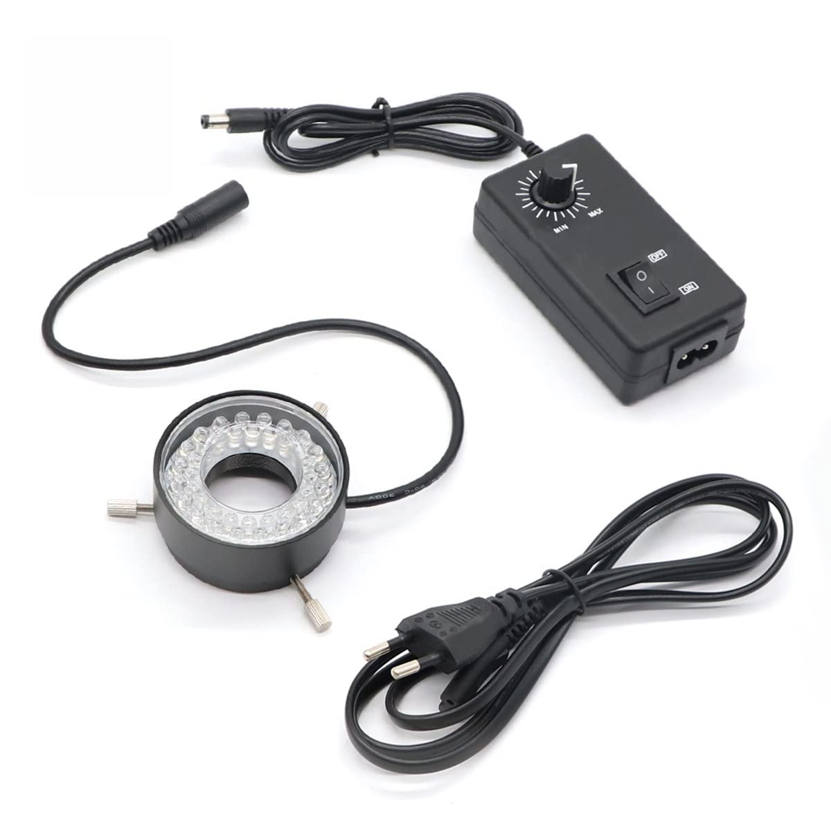 40 LED Adjustable Ring Light Illuminator Lamp for HDMI USB Digital Microscope - Microscope Accessories Kit with Camera Lens Magnifier & Slides - Perfect for Lab Research, Education, and Scientific Observation
