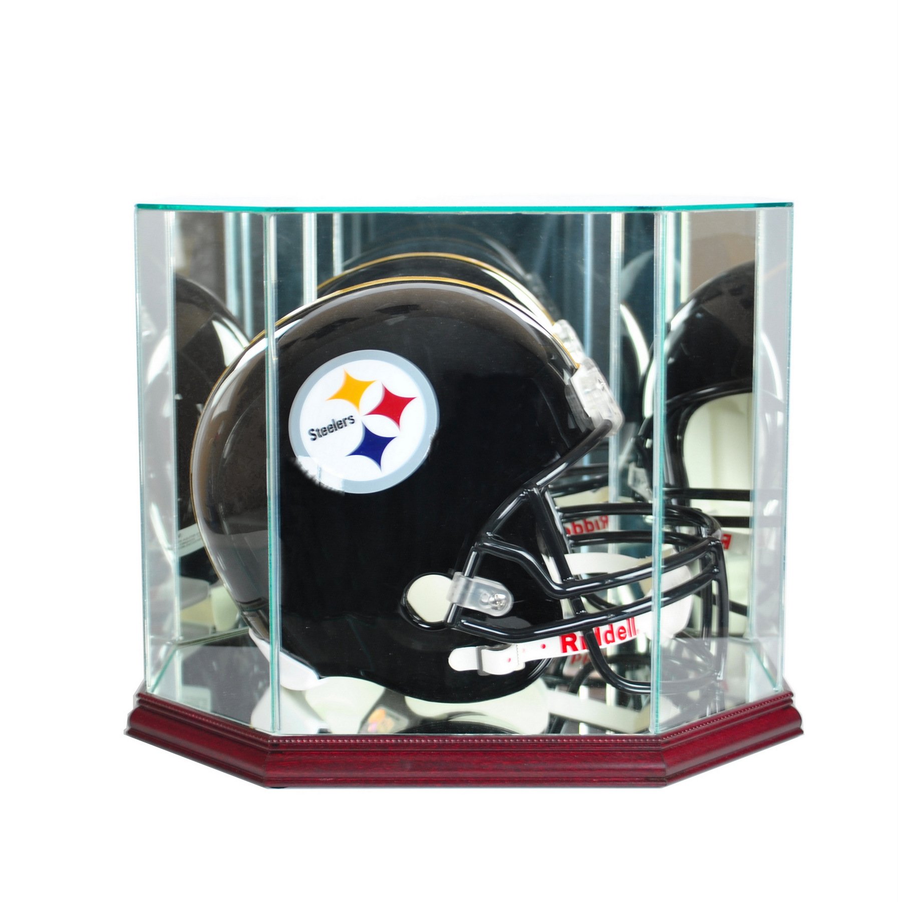 Premium Octagon Football Helmet Display Case - Shatterproof Acrylic with UV Protection - Perfect for Collectibles, Memorabilia, and Home Decor (Wall Mount & Tabletop Display)