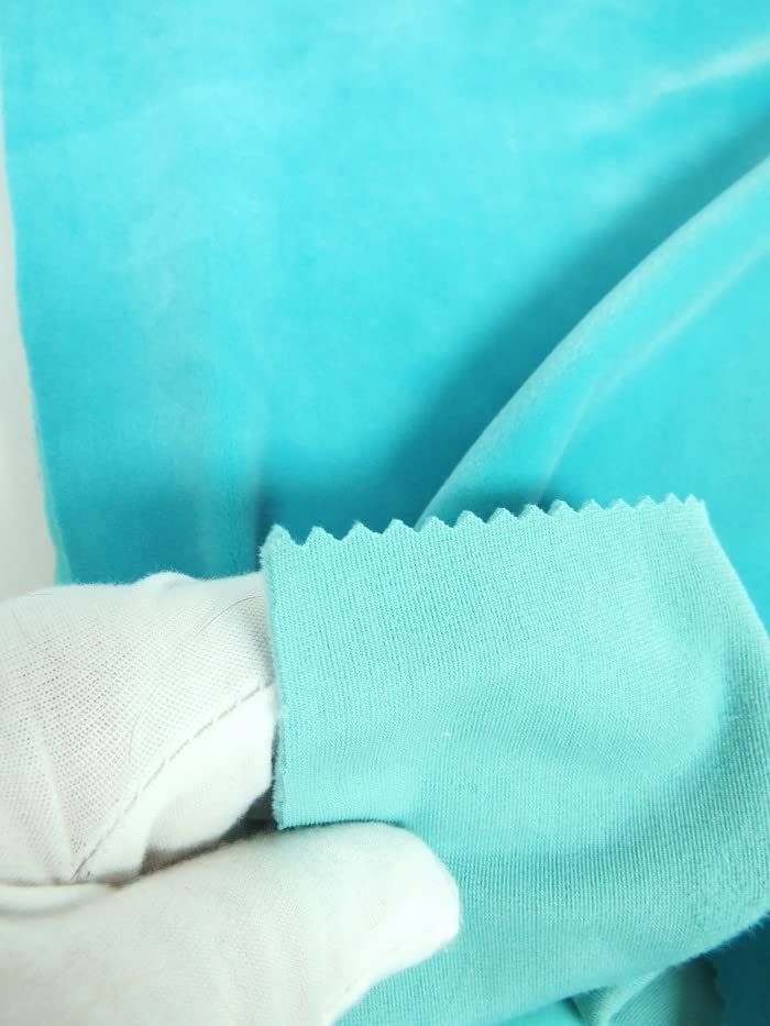 Soft Stretch Mochi Plush Minky Fabric by The Yard - DIY Baby Blankets, Decor & Clothing Material (Aqua Blue) - Perfect for Nursery Decor, Swaddles & Cozy Home Accessories