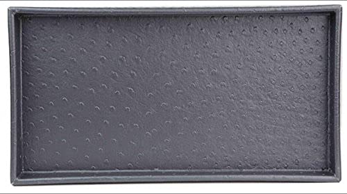 Home Basics Leather Vanity Tray - Stylish Rectangular Organizer for Jewelry, Perfume & Essentials | Dresser, Bathroom & Bedroom Decor | Grey Multi-Purpose Tray for Home Organization & Gift Giving