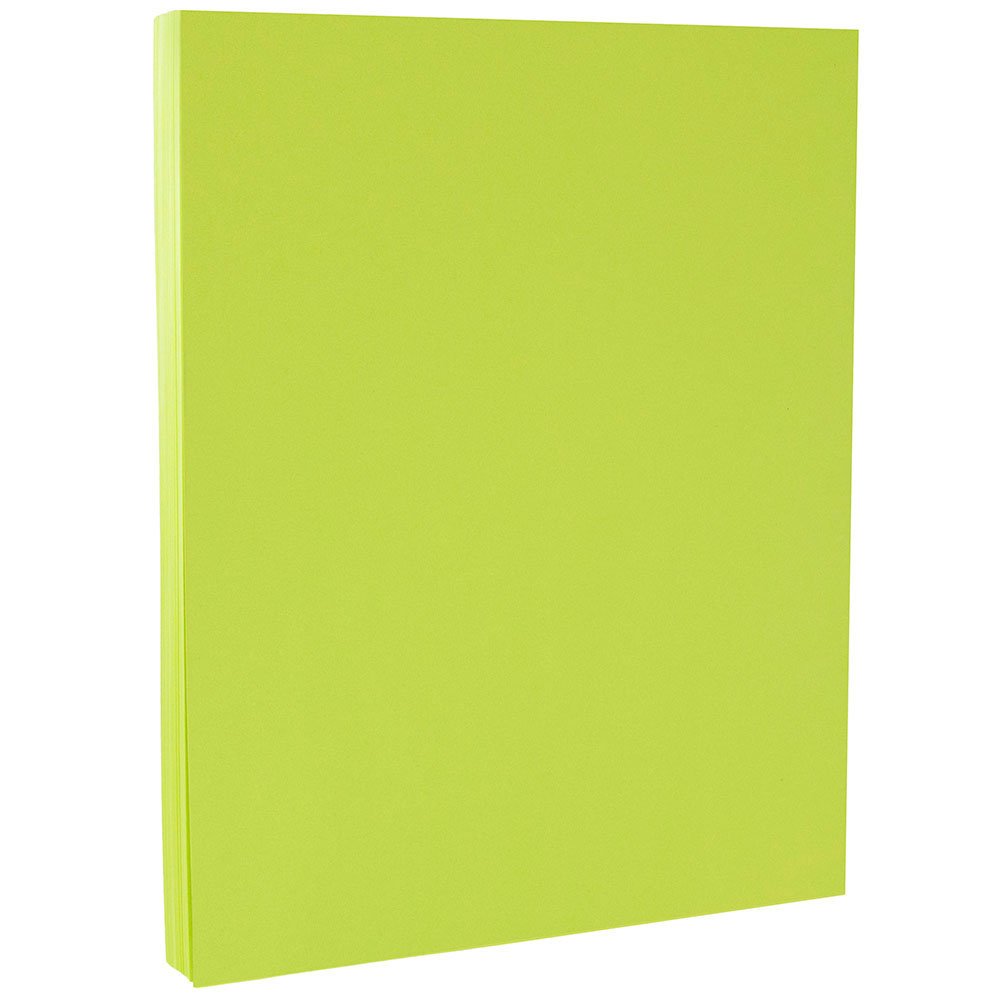 JAM PAPER Colored 65lb Cardstock Paper - 8.5 x 11 Inch Coverstock - 176 GSM - Ultra Lime Green - 250 Sheets per Ream - Perfect for Scrapbooking, Invitations & Craft Projects