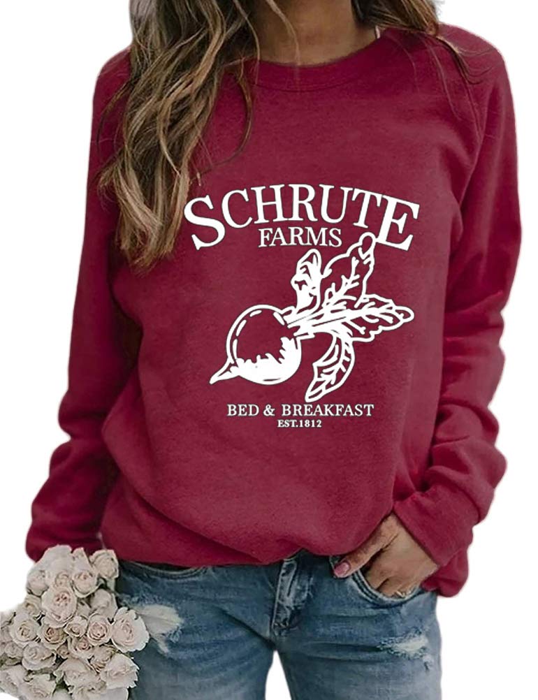 Noffish Women's Long Sleeve Schrute Farms Sweatshirt | Comfortable Pullover for Casual Wear, Office & Fall Outfits