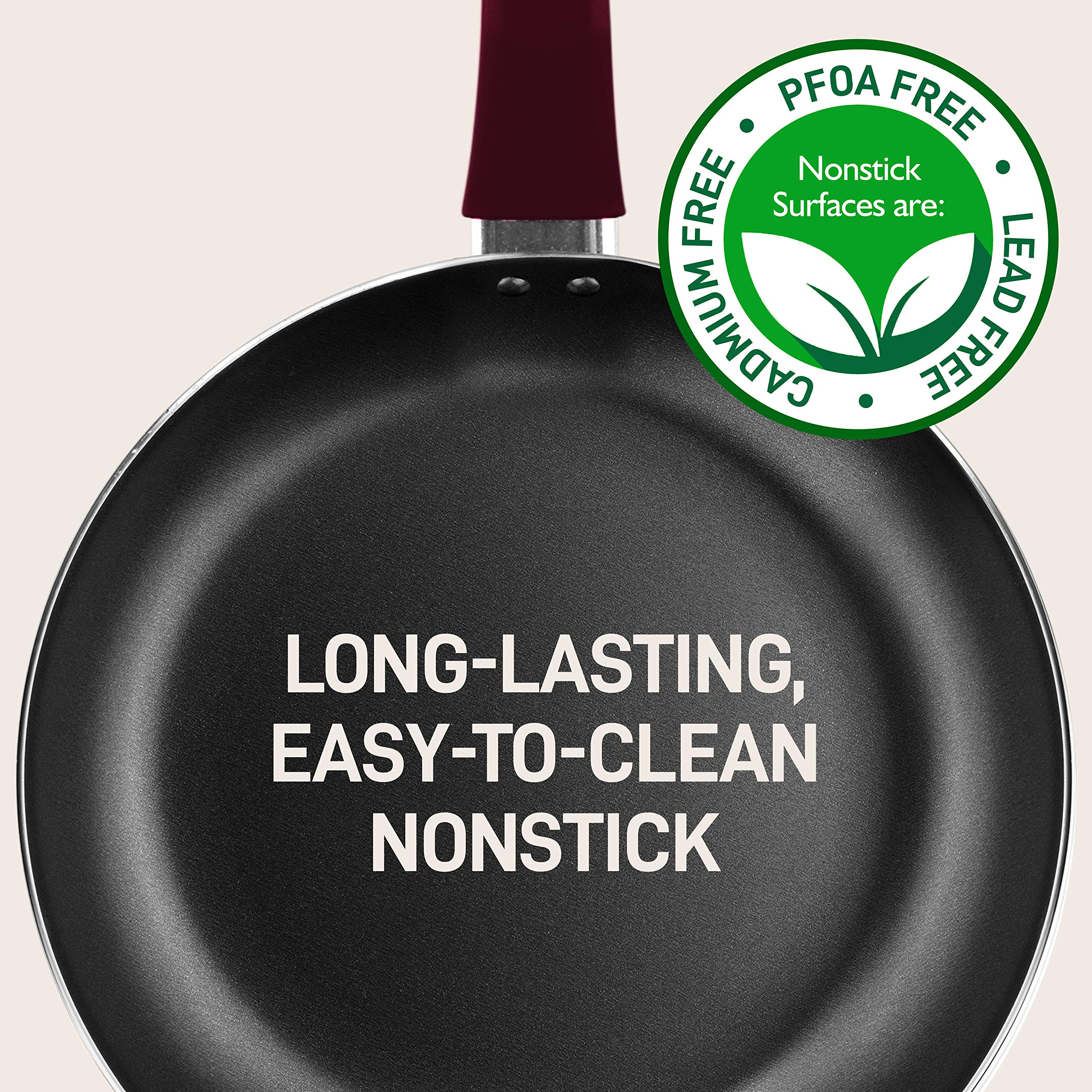 NutriChefKitchen 13-Piece Nonstick Cookware Set - PFOA-Free, PTFE-Free, PFOS-Free, Heat Resistant Pots and Pans with Saucepan, Frying Pans, Casserole Dish & Lids - Includes Ladle, Fork & Strainer for Everyday Cooking, Baking & Meal Prep