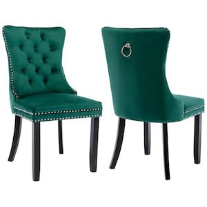 F-1 Green Velvet, Wood Legs