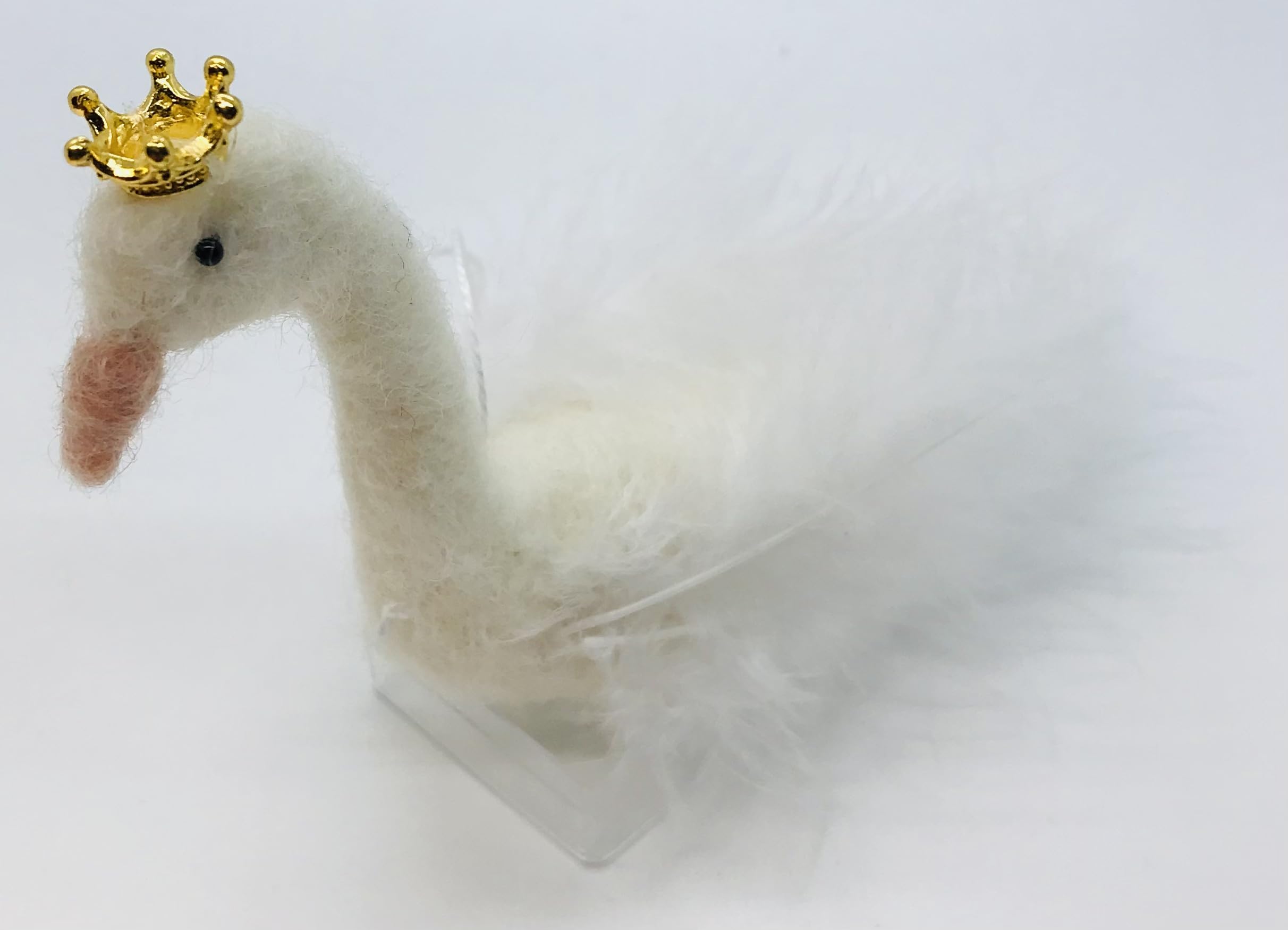 White Swan Needle Felt Ornament - Home Decor & Gift Idea