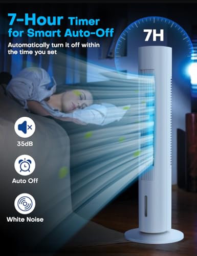 BALKO TS03Y Portable Evaporative Air Cooler - 3-in-1 Cooling Fan, Humidifier & Air Circulator - White - Ideal for Home, Office, Bedroom & Outdoor Use