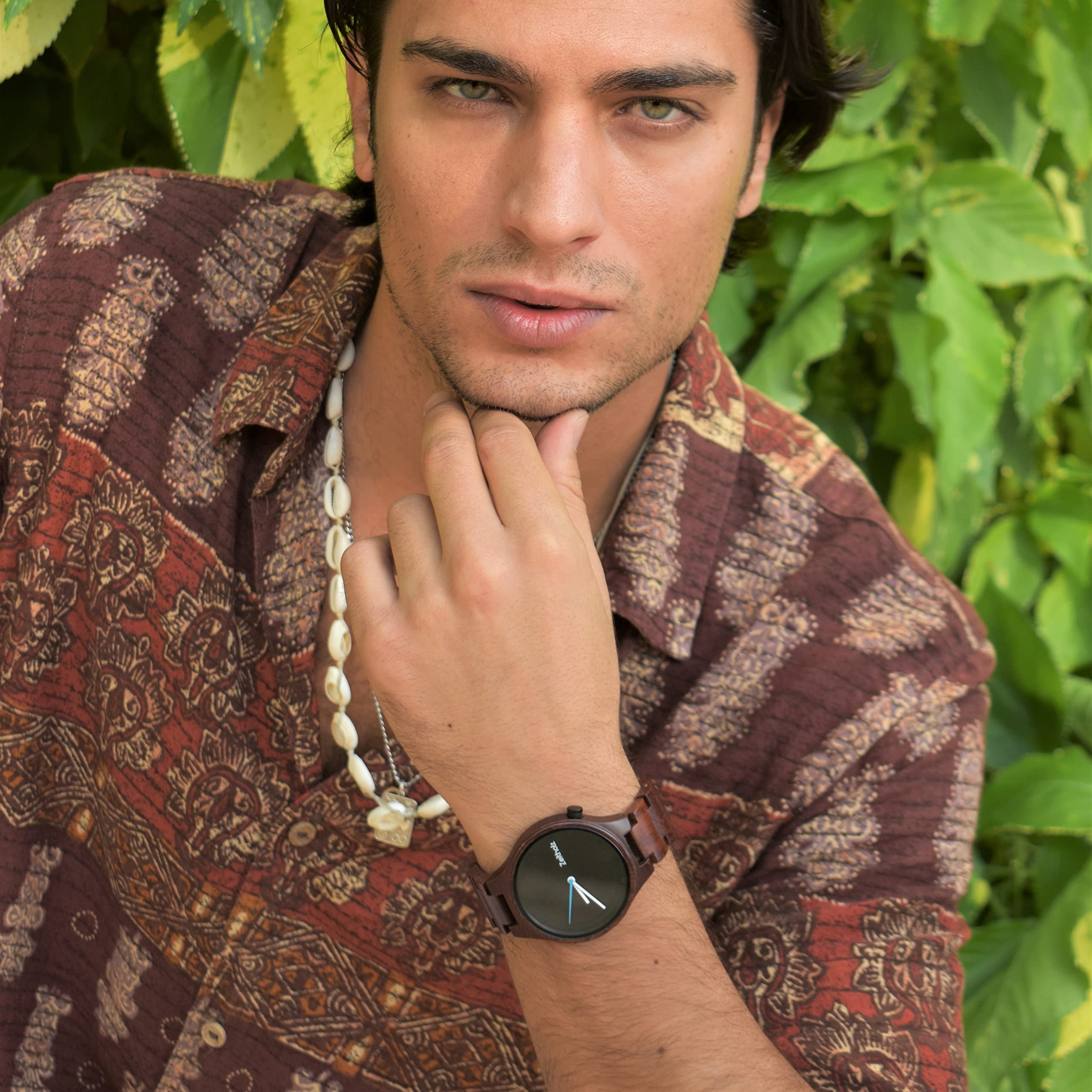 Zeitholz Men's Wooden Watches - 100% Natural Wood, Japanese Quartz Movement, Big Face Analog Watch (42mm) - Perfect for Casual Wear, Outdoor Activities & Unique Gifts - Stolpen Collection