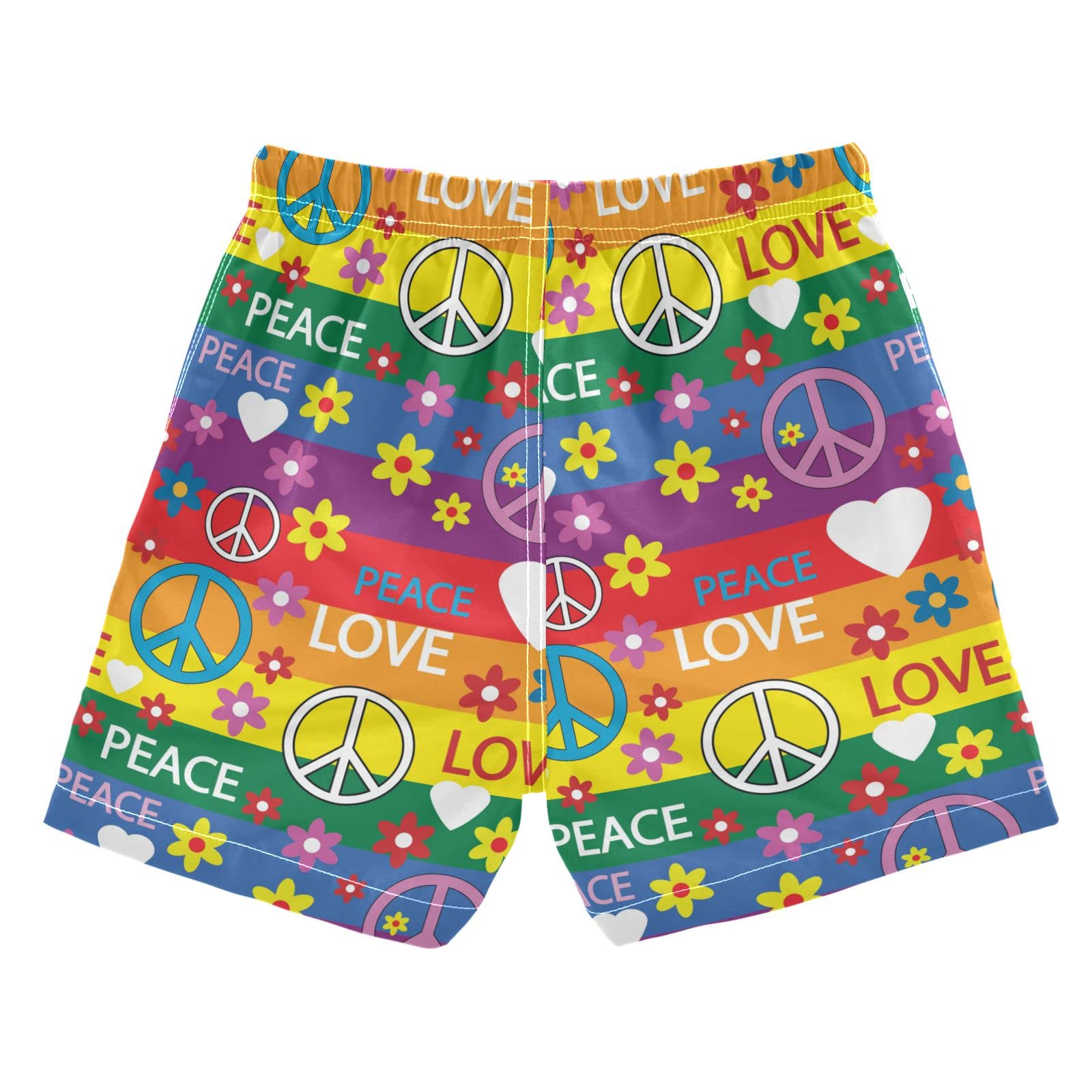 **Hippie Boys Swim Trunks for Toddlers – Quick Dry Adjustable Waist Bathing Suits for Kids 2T-16 – Beach, Pool & Summer Water Play**