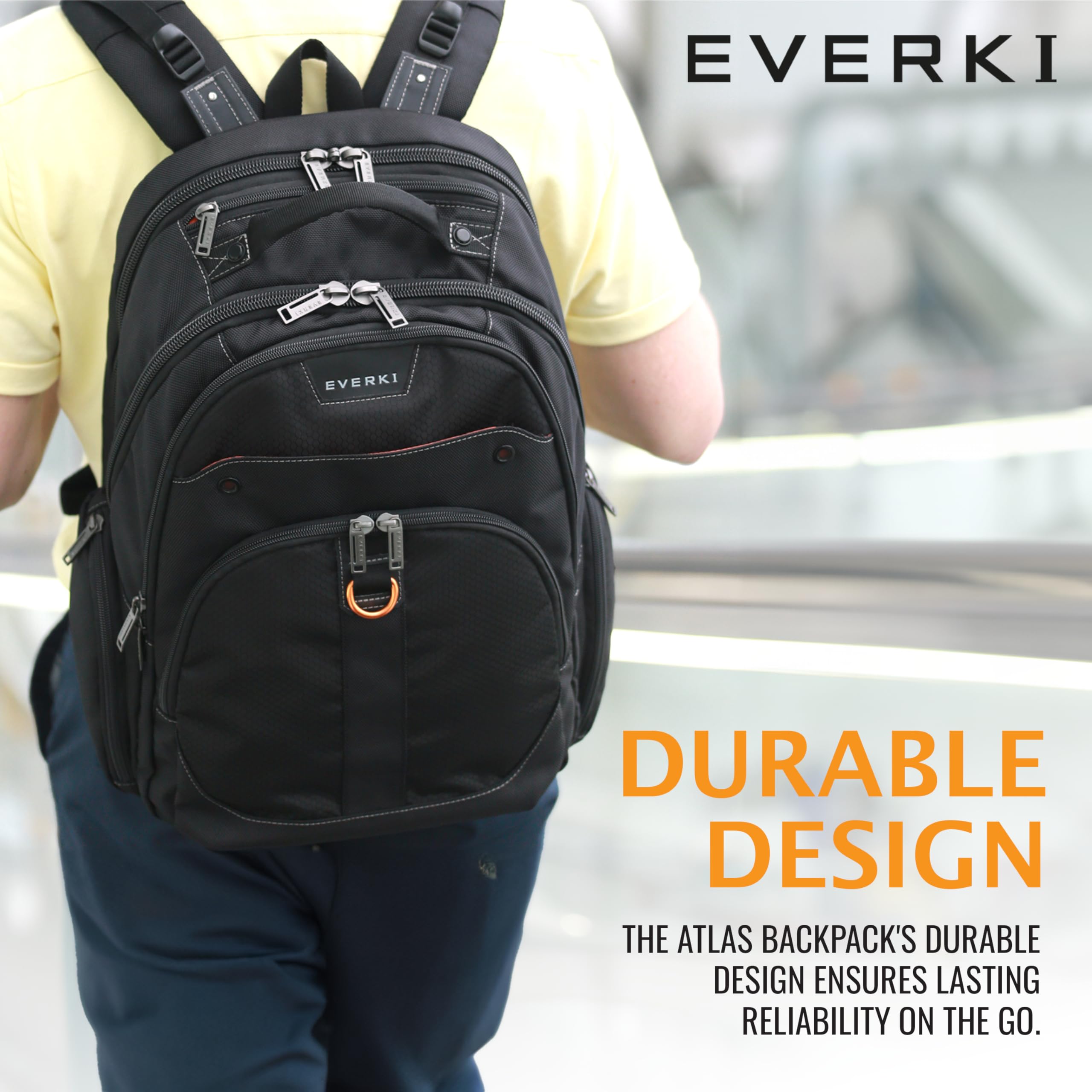 EVERKI Atlas Business Laptop Backpack for Men & Women - 32L Spacious Travel-Friendly Work Backpack with Adjustable 13