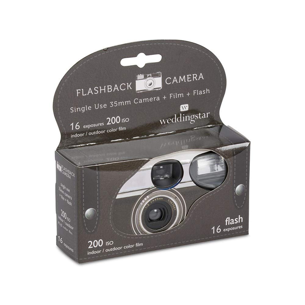 Weddingstar Disposable Camera with Flash - Vintage Style Film Camera (10 Pack) for Wedding, Party & Travel Photography