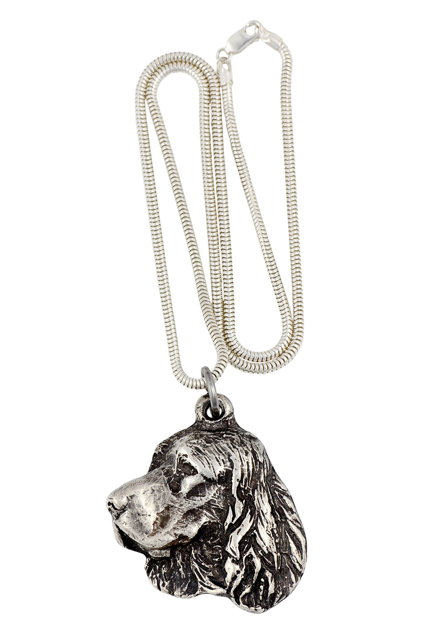 Silver Plated Springer Spaniel Dog Pendant Necklace with Silver Chain - Elegant Pet Jewelry for Dog Lovers | Perfect Gift for Pet Owners, Birthday & Anniversary