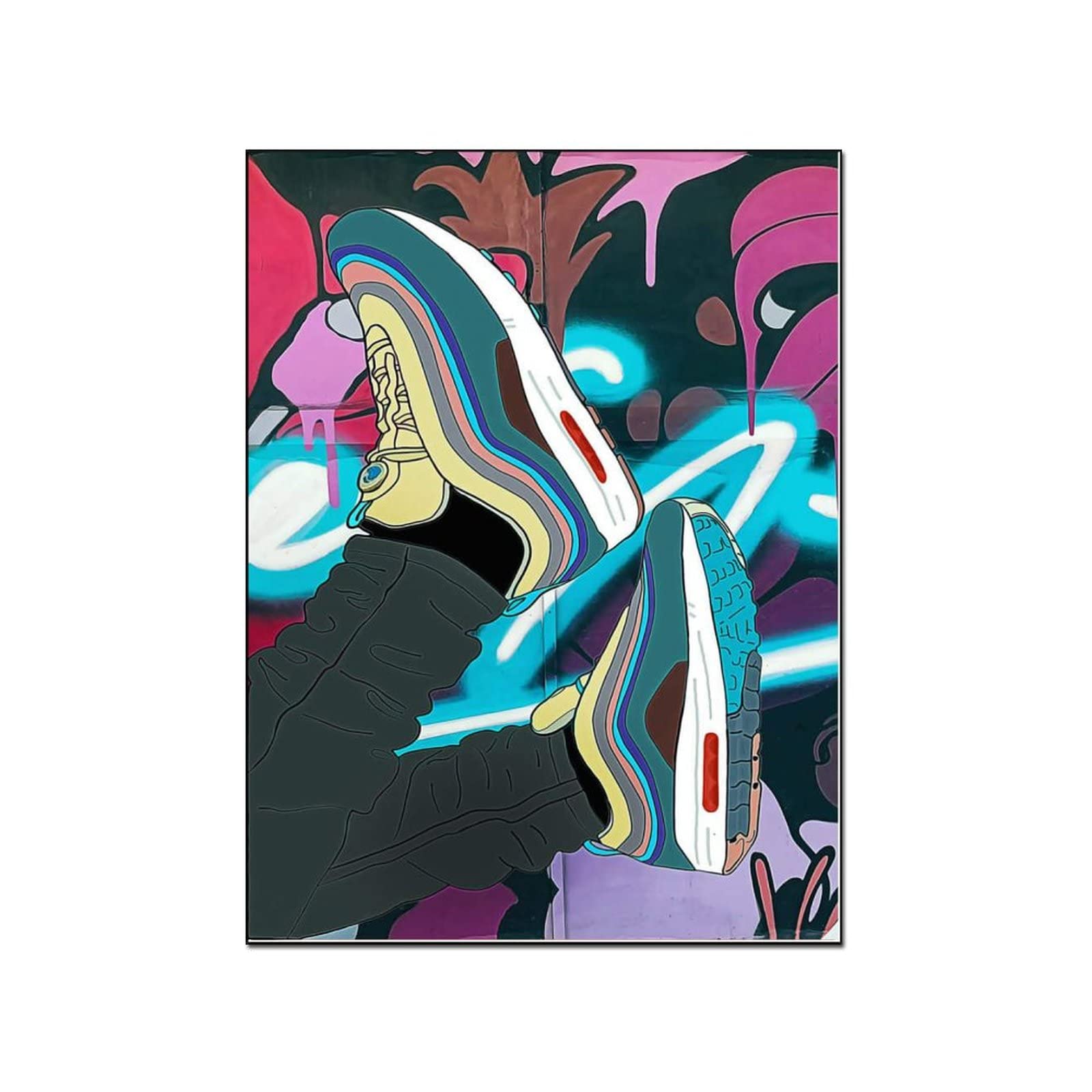 Modern Pop Art Sneaker Canvas Wall Poster - 24x36 Inch (51x66cm) Room Decor, Aesthetic Wall Art for Living Room, Bedroom & Office - Perfect Gift for Sneaker Lovers & Art Enthusiasts