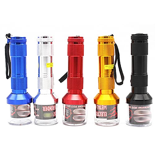 Premium 1pc Aluminum Electric Herb Grinder for Tobacco & Spices - Multi-Color Options, Lightweight & Portable (Red) - Perfect for Travel, Camping & Home Use