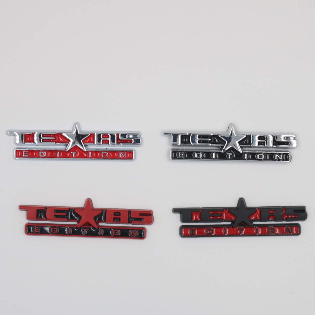 3D Car Sticker for Jeep Grand Cherokee, Dodge Ram SRT, Chevrolet Camaro/Corvette, Ford Mustang - Texas Edition Rear Trunk Emblem & Steering Wheel Badge (Black-Red) - Perfect for Car Enthusiasts & Customization Projects