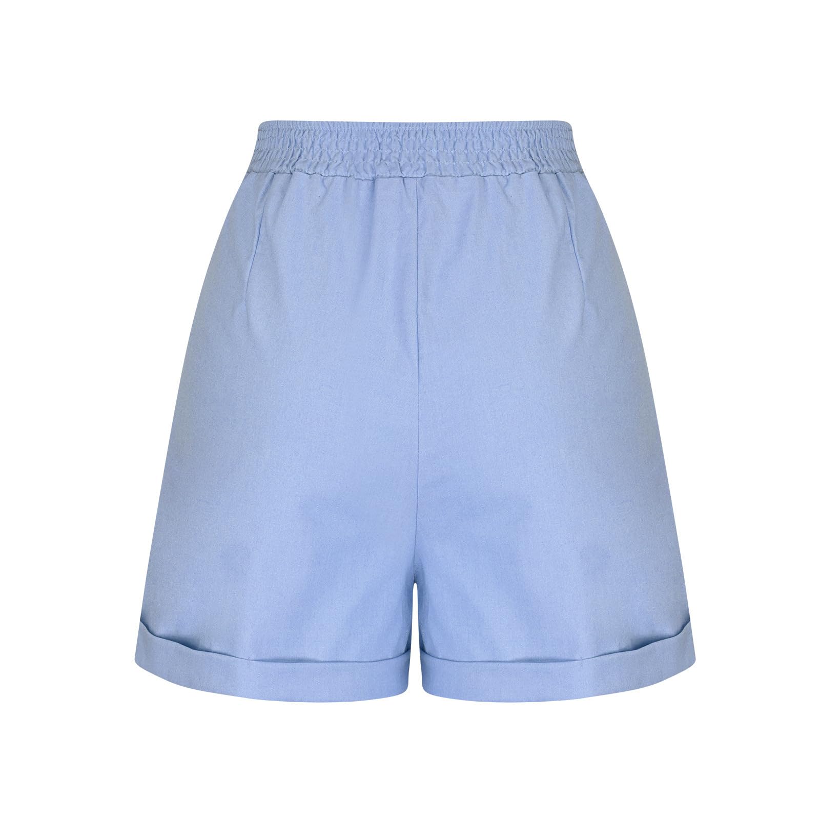 Women's Cotton Linen High Waist Lounge Shorts - Comfy Summer Casual Wear for Home & Travel