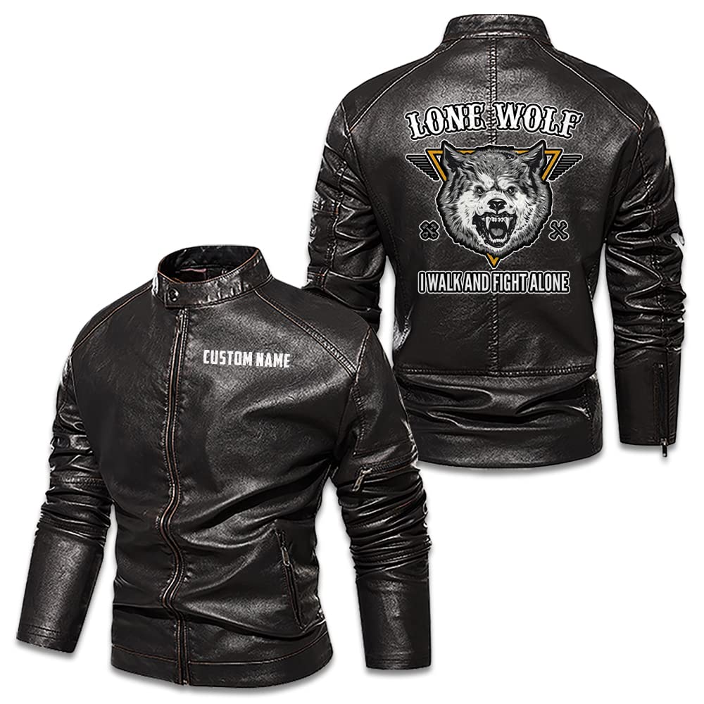 Custom Personalized Men's Leather Biker Vest Jacket - Motorcycle Rider Gift for Lone Wolf Bikers - Perfect for Road Trips & Motorcycle Rallies