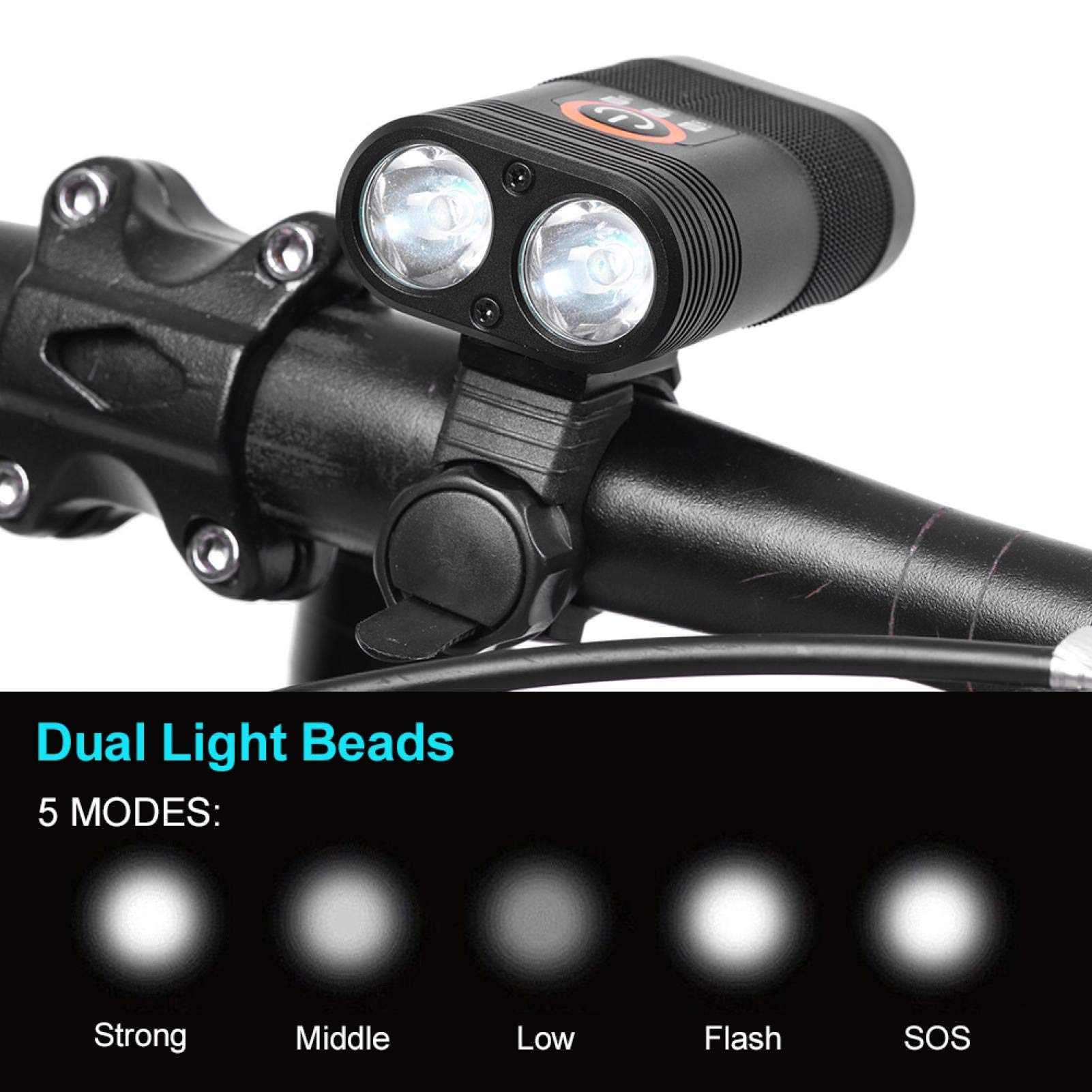 EVTSCAN Waterproof Aluminum Alloy Bike Headlight - High Lumens LED Bicycle Front Light with Handlebar Mount | Perfect for Night Cycling, Commuting & Mountain Biking