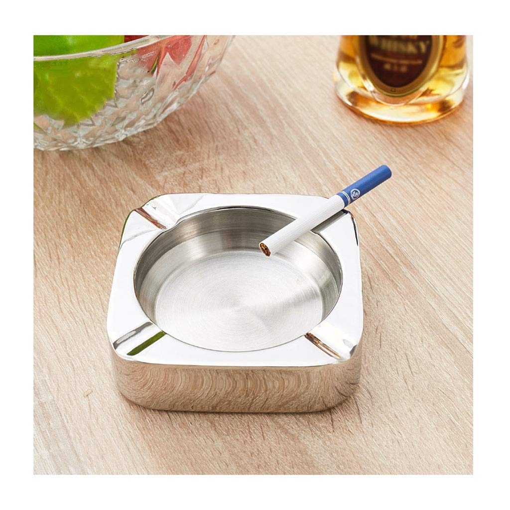 Premium Stainless Steel Double-Layer Cigar Ashtray - Durable & Stylish for Home, Office, Cigar Lounge, Bar, Restaurant, and KTV - Perfect Cigarette & Cigar Accessory for Indoor and Outdoor Use