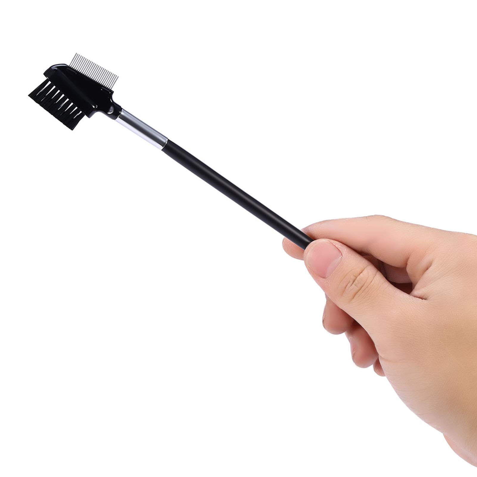 2-in-1 Eyelash Brush and Comb - Stainless Steel Reusable Eyelash Separator Tool, Portable Mascara Applicator & Makeup Brush for Women - Perfect for Lash Extension, False Lashes & Everyday Makeup
