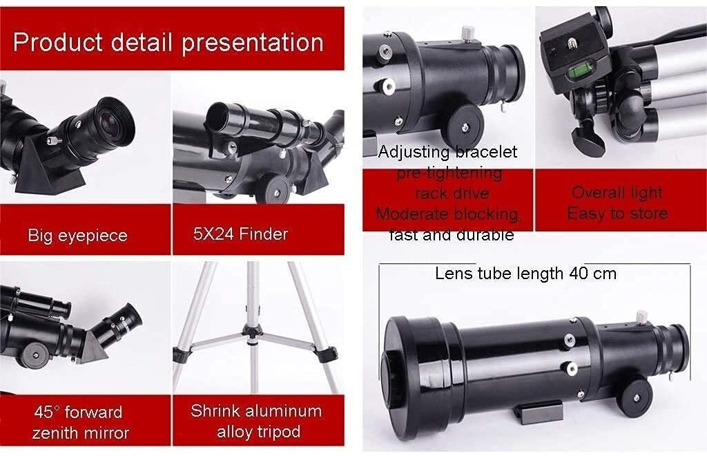 70mm Portable Refractor Telescope for Astronomy Beginners - Travel Telescope with Tripod & Carrying Bag | Perfect for Stargazing, Camping, and Outdoor Adventures