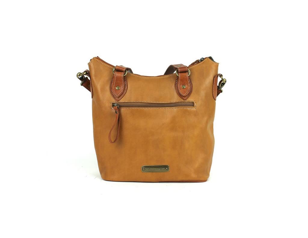 Genuine West Texas Rose Leather Large Bucket Tote Bag - Stylish & Durable Handmade Women's Purse for Work, Travel & Everyday Use