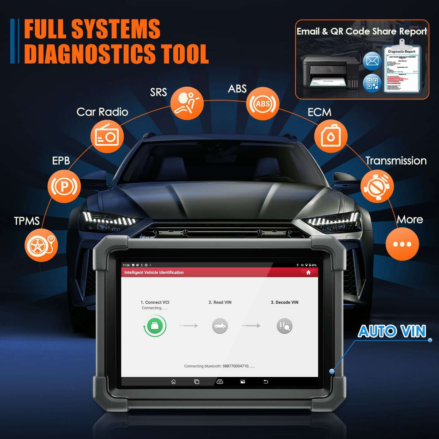 LAUNCH X431 IMMO Plus Key Programmer - All-in-One Bi-Directional OBD2 Scanner with ECU Coding | OE-Level Diagnostics for All Vehicle Systems | Perfect for Auto Shops & DIY Car Repairs