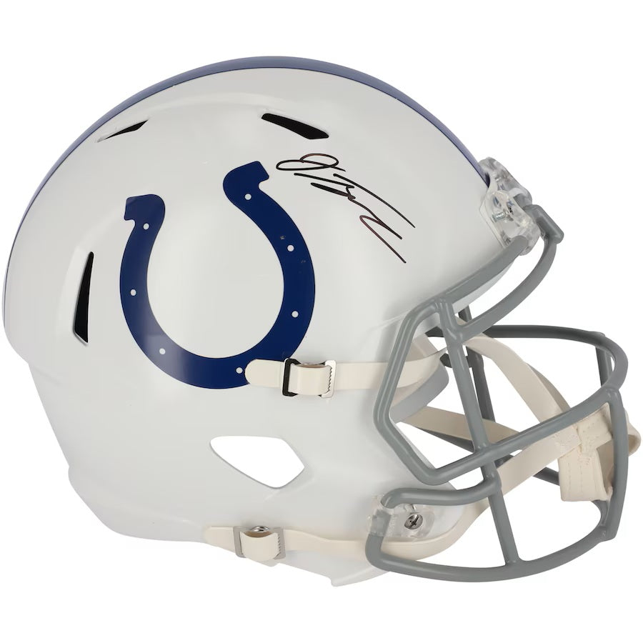 Jonathan Taylor Autographed Indianapolis Colts NFL Replica Helmet - Full Size Speed Authentic Collectible - Perfect for Football Fans, Sports Memorabilia Collectors, and Man Cave Decor