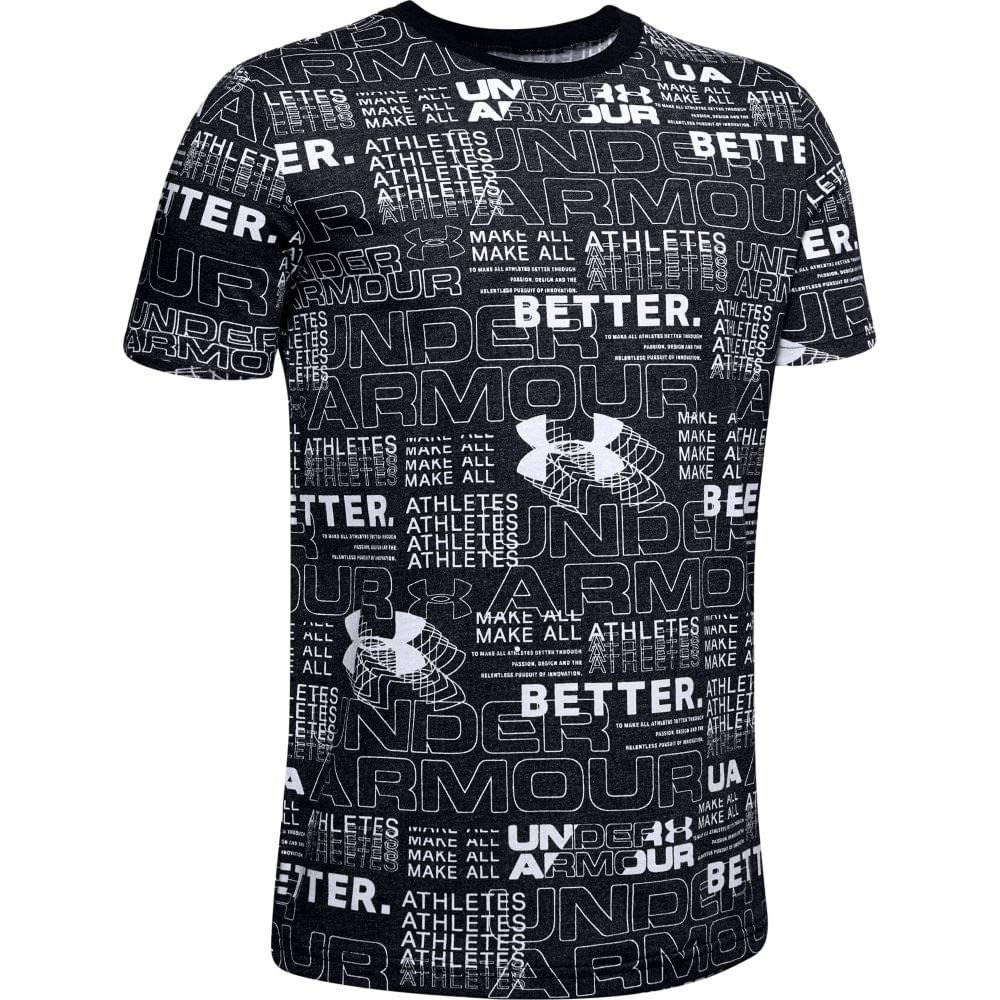 Boys' Under Armour Perpetual Printed T-Shirt - Medium Size in Black & White | Athletic Wear for Kids' Sports & Casual Outfits