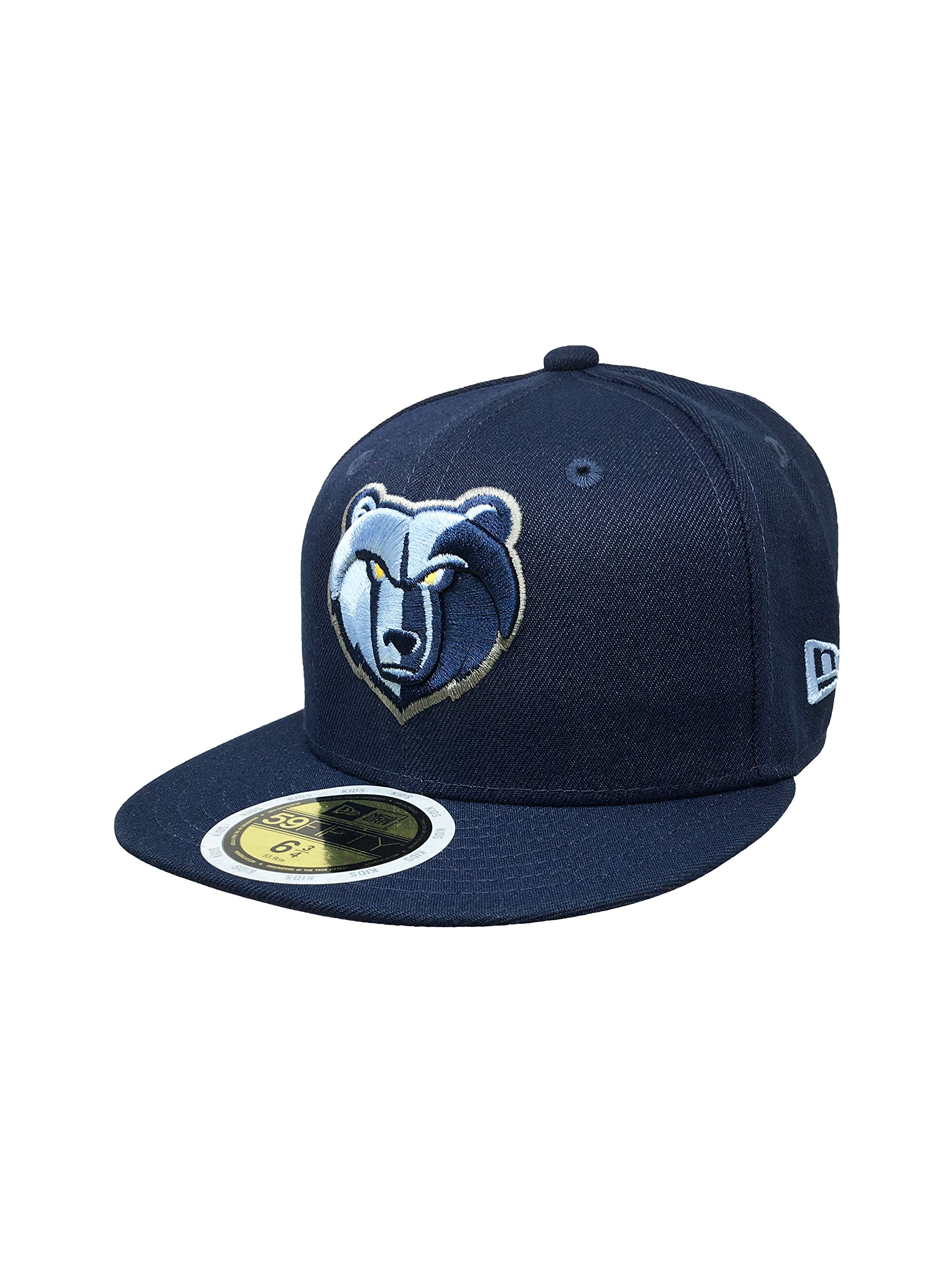New Era Memphis Grizzlies 59Fifty Fitted Hat - Official NBA Snapback Cap for Kids (Size 6 1/2, Navy Blue) - Perfect for Basketball Games, Streetwear Fashion & Sports Fan Gifts